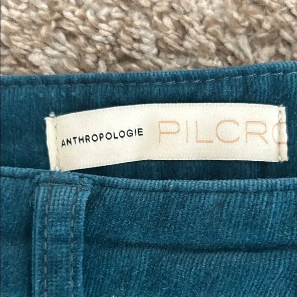 Anthropologie: Teal Corduroy Pants - Picture 4 of 6